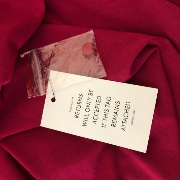 Eloquii Claret Open Neck Cutout Long Sleeve Button Front Dress NWT size 22 - Picture 10 of 13